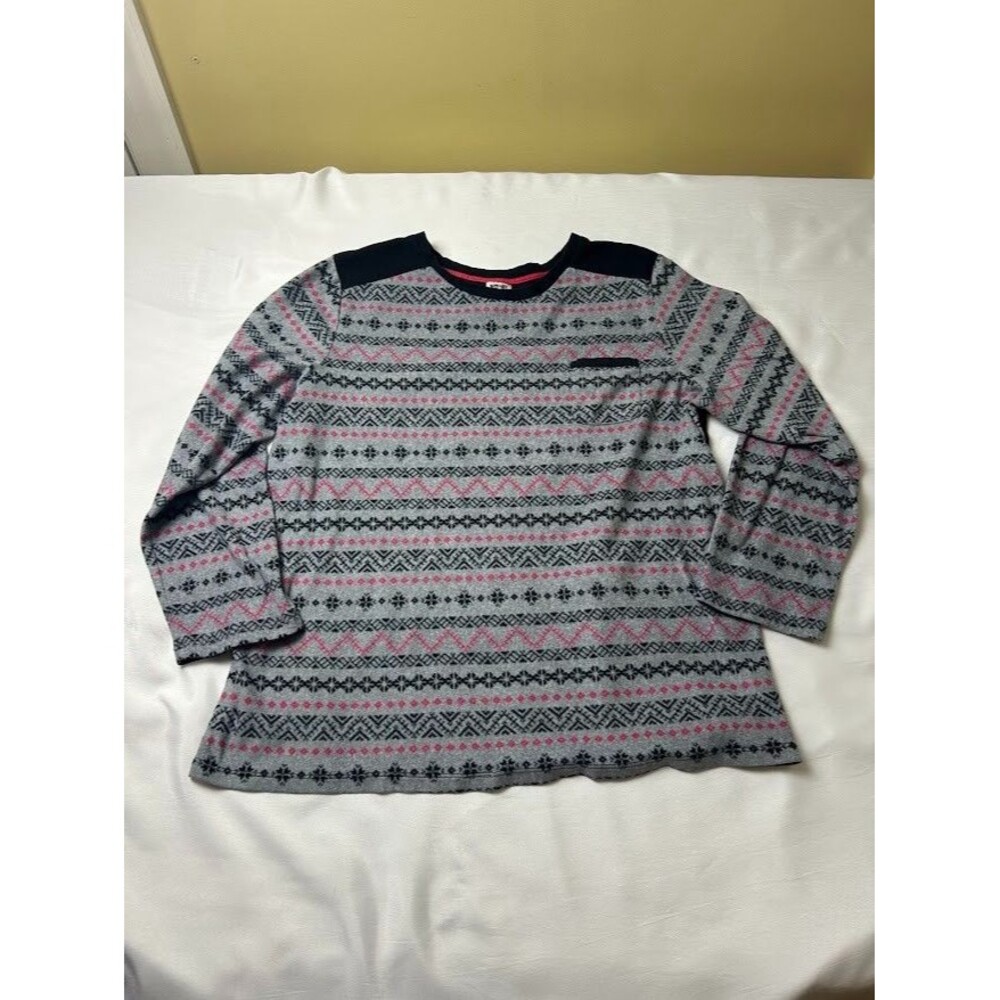 Anne Klein Women's XL Gray and Black Fleece
